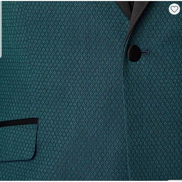 44 Reg- J. Ferrar Mens Diamond Slim Fit Tuxedo Jacket- Teal - Picture 3 of 5